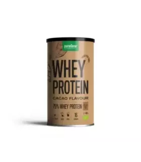 Imagen de proteína en polvo 100% orgánica de suero con sabor a cacao