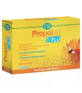 Imagen del complemento alimenticio a base de Propóleo y N-Acetilcisteína para fluidificar las vías respiratorias.