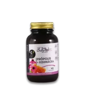 Imagen de un producto natural que combina Equinácea y Propóleo para la prevención y alivio del resfriado y la gripe.