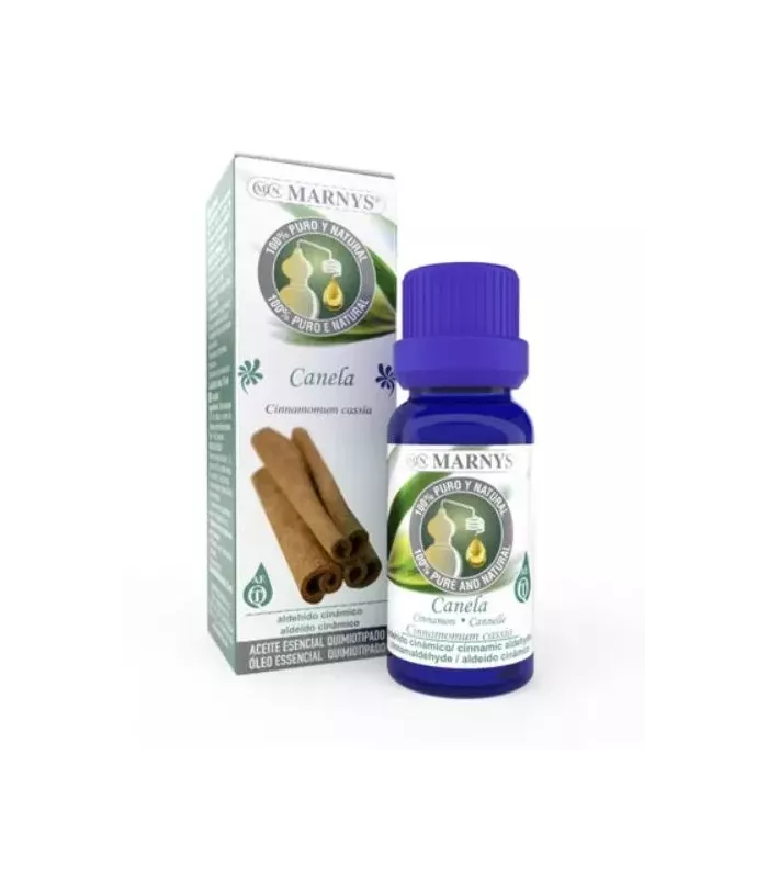 Aceite esencial de canela MARNYS® con aroma agradable y sabor dulce.