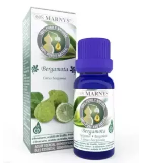 Aceite esencial de bergamota en botella
