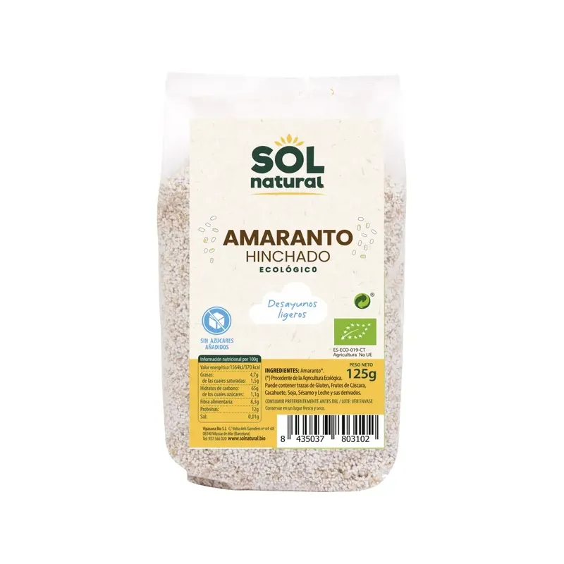 AMARANTO HINCHADO BIO 125 G  OFERTA LOTE CADUCIDAD 28/09/26