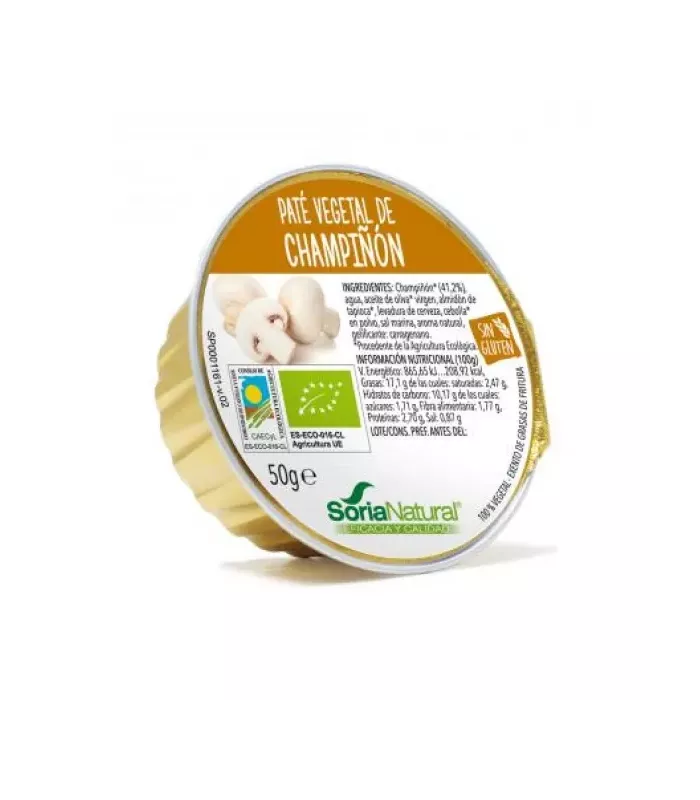 Paté vegetal ecológico 100% libre de gluten