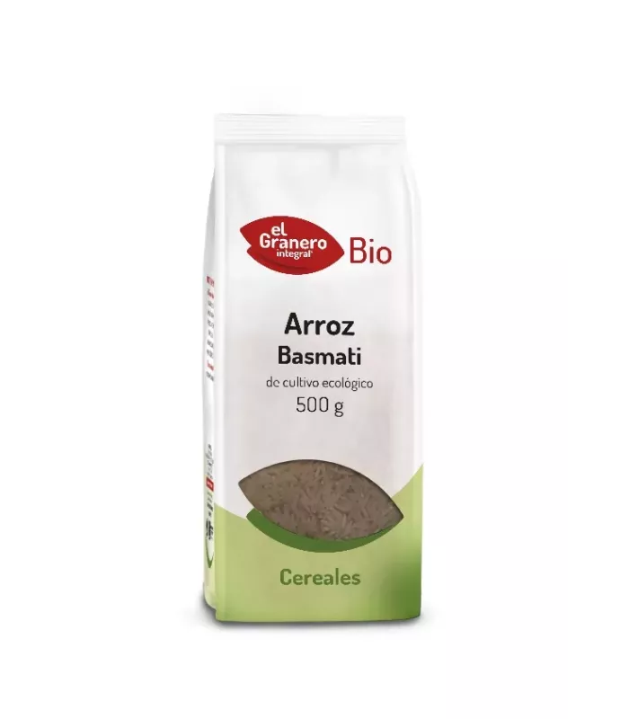Paquete de arroz basmati BIO de 500 g.