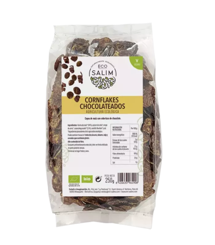 Copos de maíz tostados con chocolate cremoso y vainilla Bourbon.
