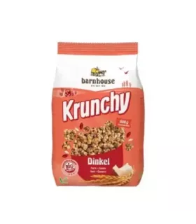 Muesli Krunchy de espelta con arroz inflado y coco.