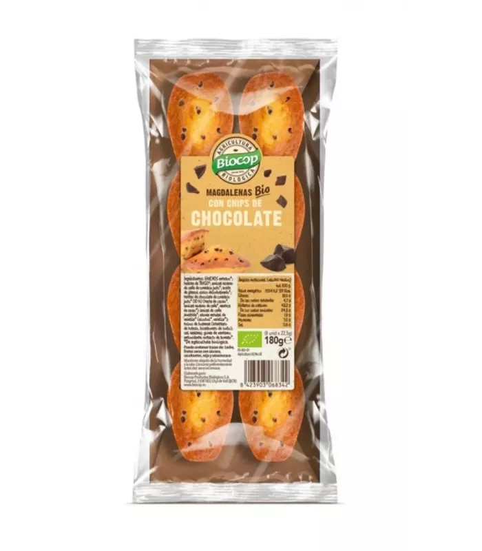 Galletas ecológicas con chocolate de comercio justo y azúcar de caña.