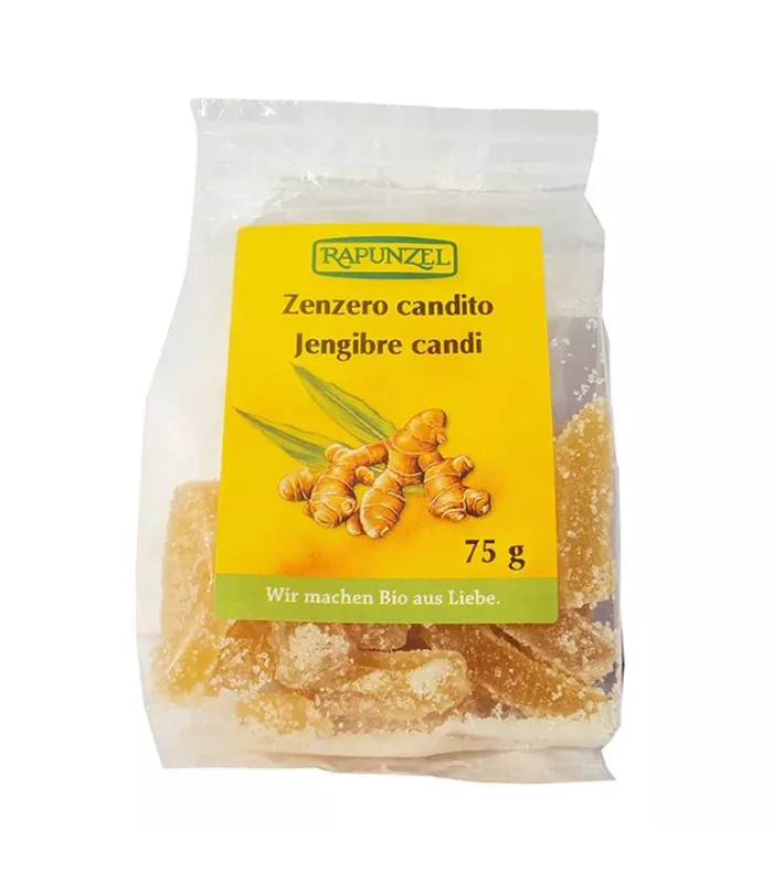 Barritas de jengibre confitado con azúcar de caña