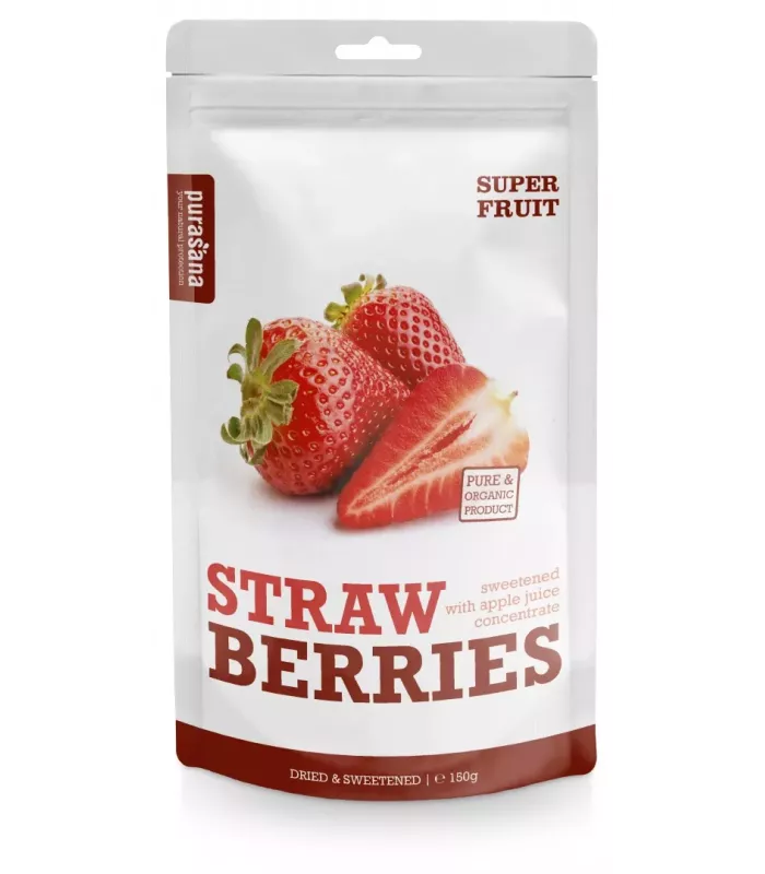 Fresas secas crujientes y dulces