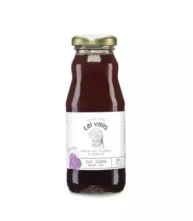 Botella de zumo de uva.