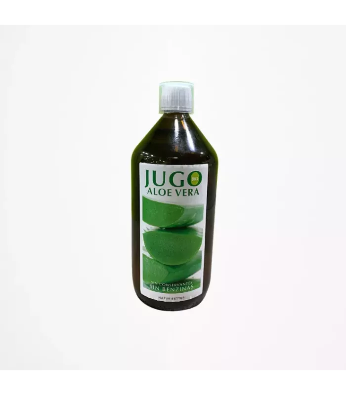 Jugo de aloe vera ecológico de hojas frescas.