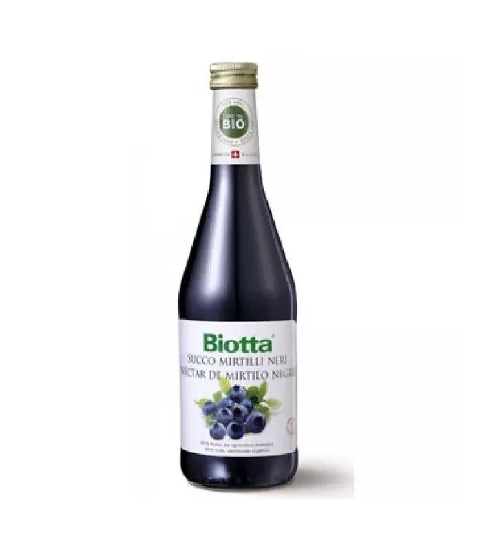 Imagen de jugo puro de mirtilo negro 100% biológico y natural