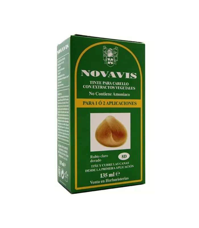 Imagen del tinte vegetal Novavis 8D Rubio Dorado Claro