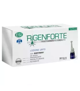 Loción de choque hidroalcohólica Rigenforte para prevenir la caída del cabello y fortalecer los bulbos pilosos.