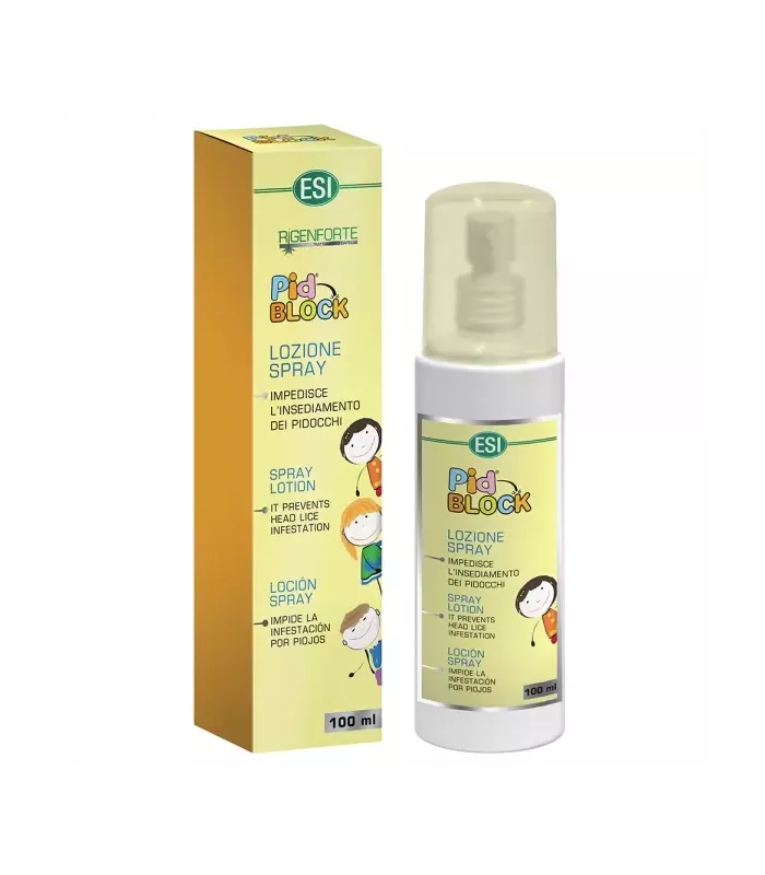 Loción en spray antipediculosis que protege el cabello y ayuda a eliminar liendres.