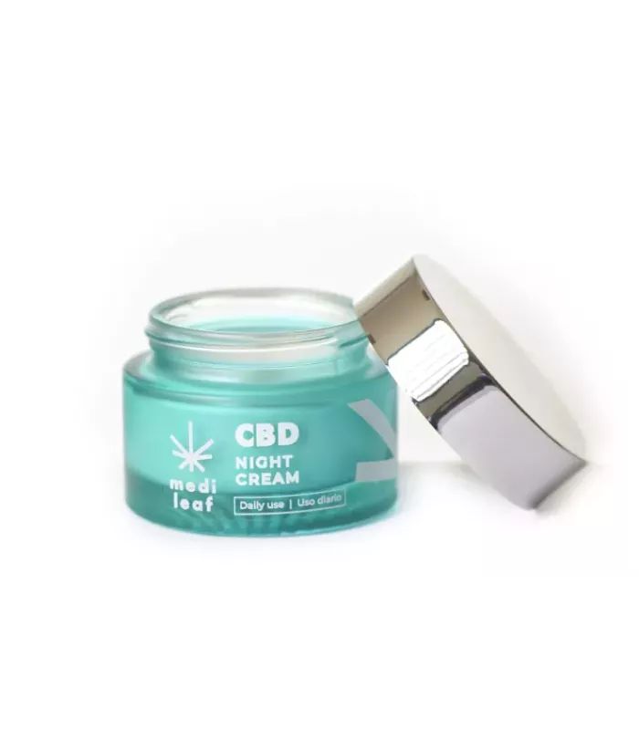 Crema de noche hidratante con CBD y aceite de argán
