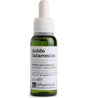 Gotas de ácido hialurónico natural que hidratan y restauran la elasticidad de la piel.