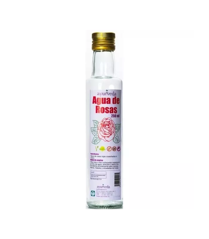 Botella de Ayurveda agua de rosas rojas 250ml