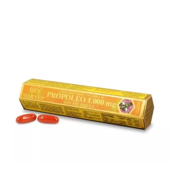 Cápsulas de MARNYS® PROPÓLEO CON EQUINACEA para el apoyo del sistema inmune y respiratorio.