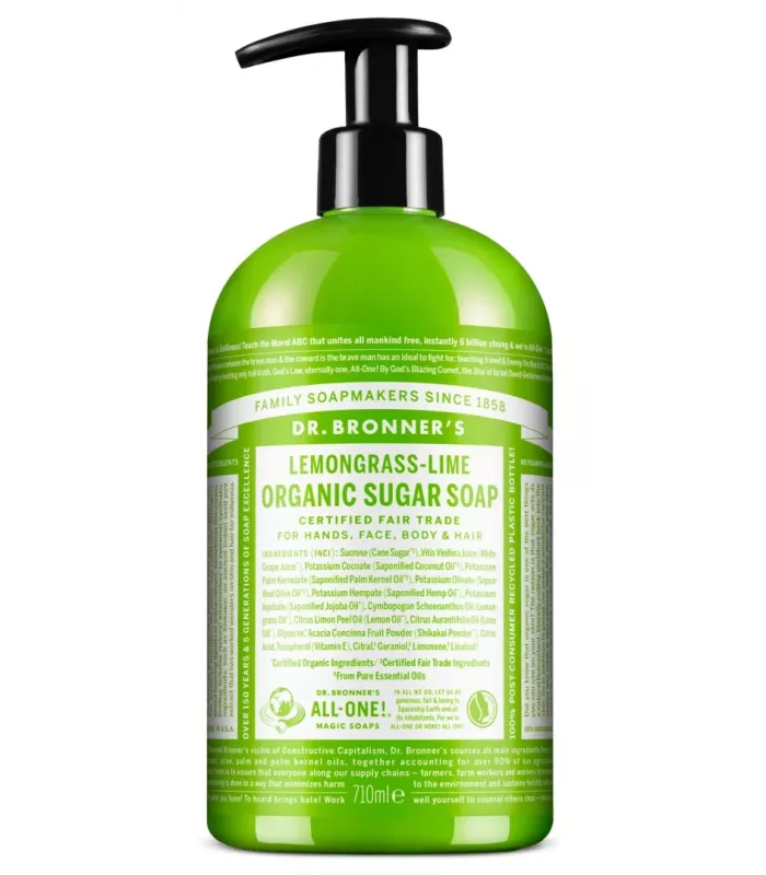 Jabón de azúcar de lima-lemongrass Dr. Bronner's