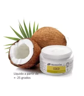 Imagen de aceite de coco virgen extraído de pulpa fresca