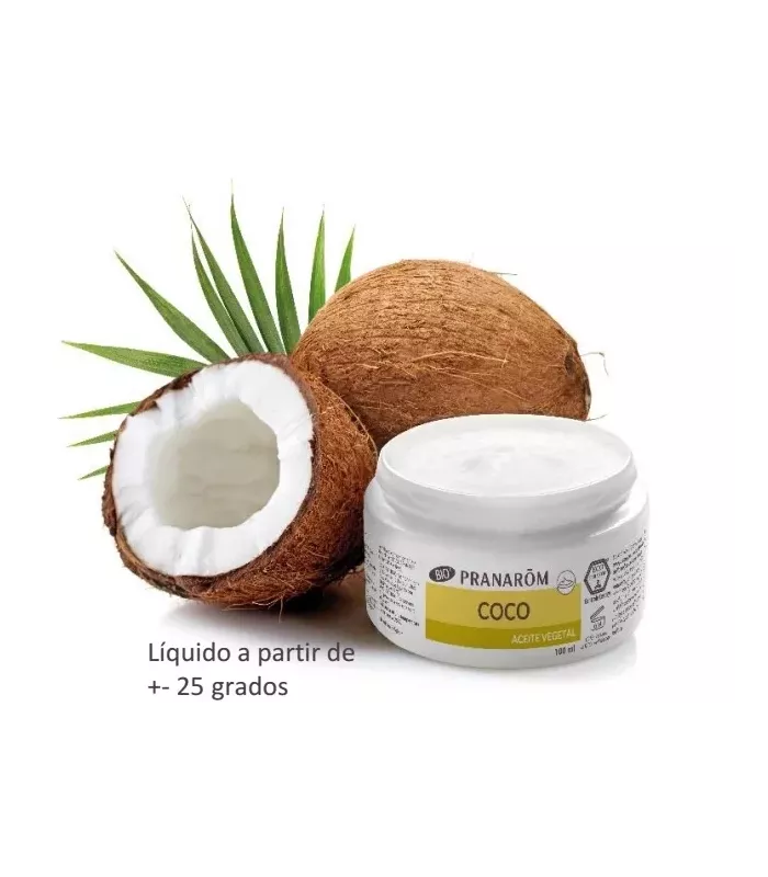 Imagen de aceite de coco virgen extraído de pulpa fresca