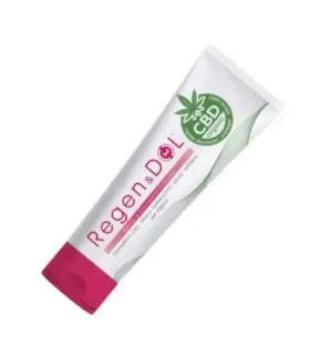Crema local con cannabidiol y extractos naturales para aliviar músculos y articulaciones.