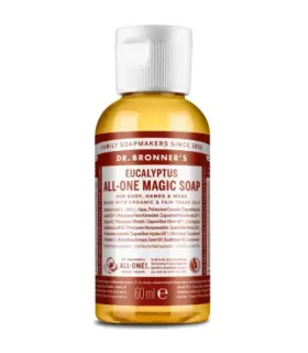 Jabón líquido de eucalipto Dr. Bronner's en botella de 60ml