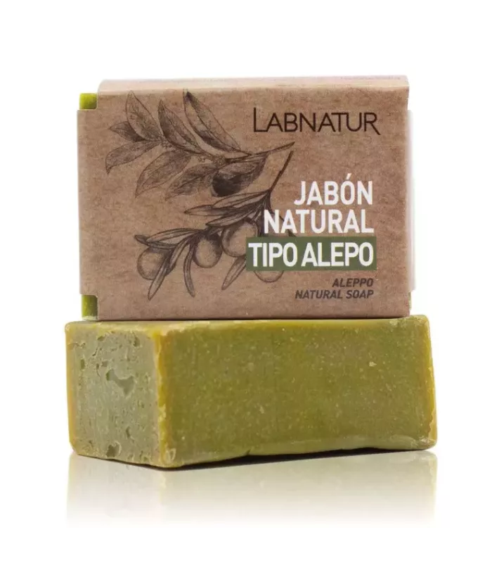 Jabón Natural Tipo Alepo con propiedades desinfectantes y antioxidantes.