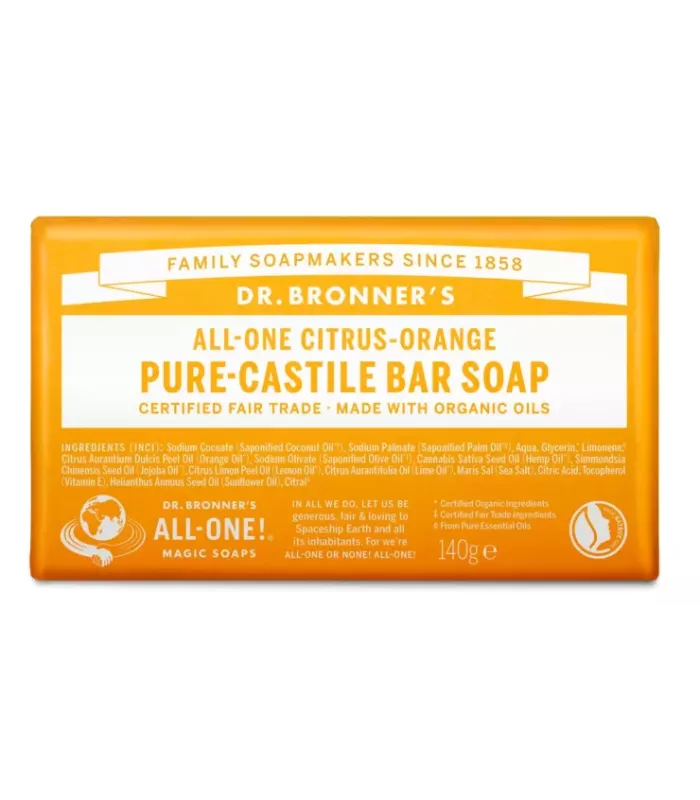 Aceite orgánico de cítricos en Jabón Líquido de Castilla Cítrico-Naranja de Dr. Bronner's