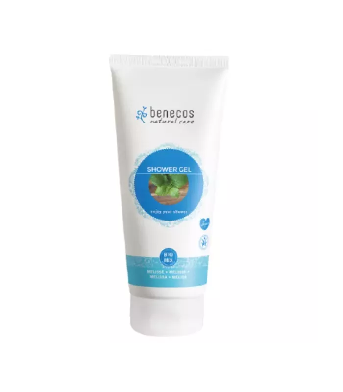 Gel de baño Benecos Melisa con extractos vegetales para una higiene suave y eficaz.