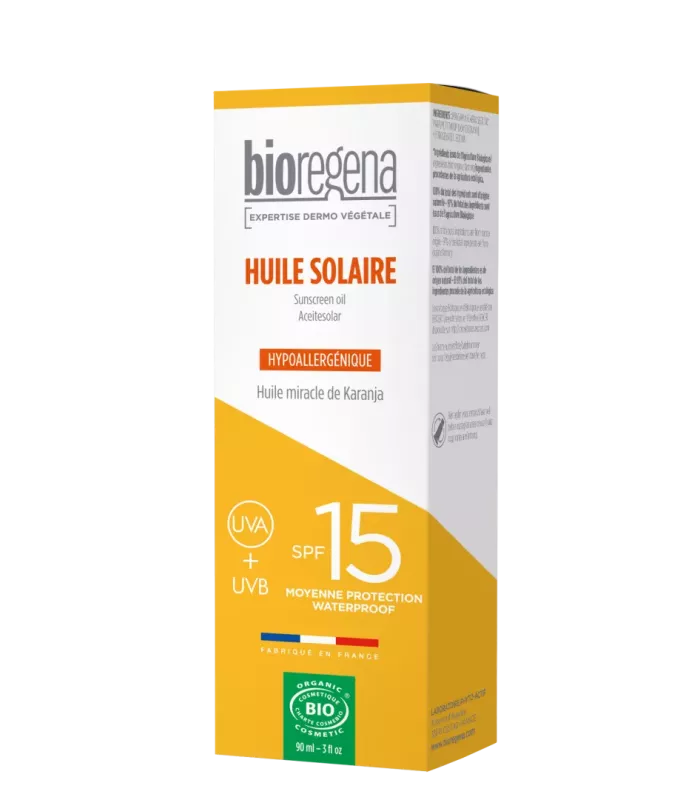 Aceite solar en spray SPF 15 de Bioregena