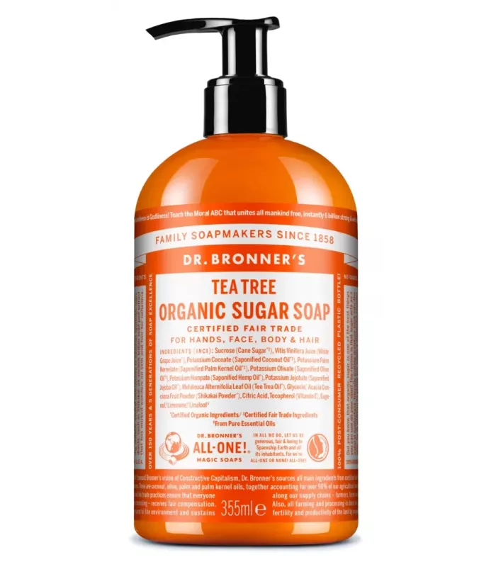 Jabón de azúcar de árbol del té Dr. Bronner's 355 ml