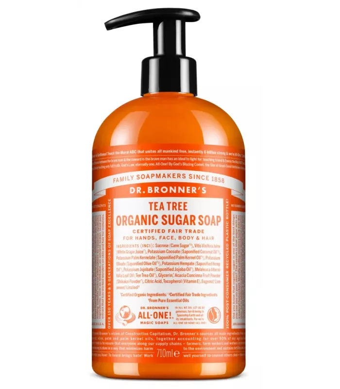 Jabón de azúcar de árbol del té Dr. Bronner's