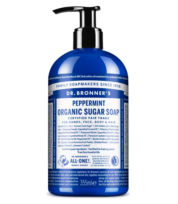 Jabón de azúcar de menta Dr. Bronner's