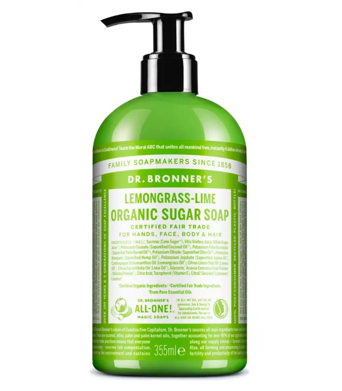 Jabón de azúcar de lima-lemongrass Dr. Bronner's