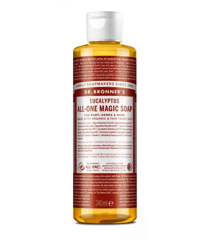 Jabón líquido de eucalipto Dr. Bronner's en envase de 240 ml