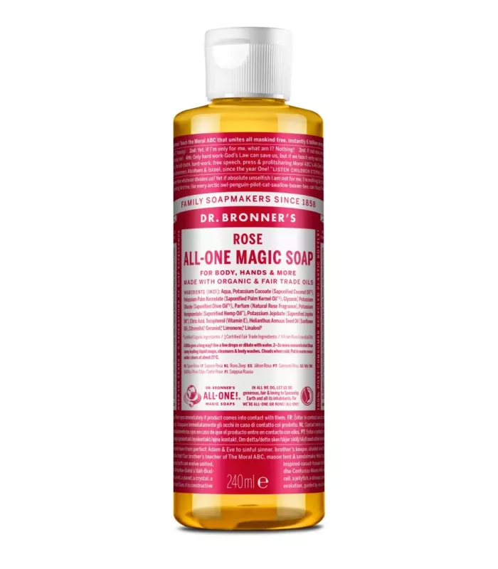 Jabón líquido de rosas Dr. Bronner's