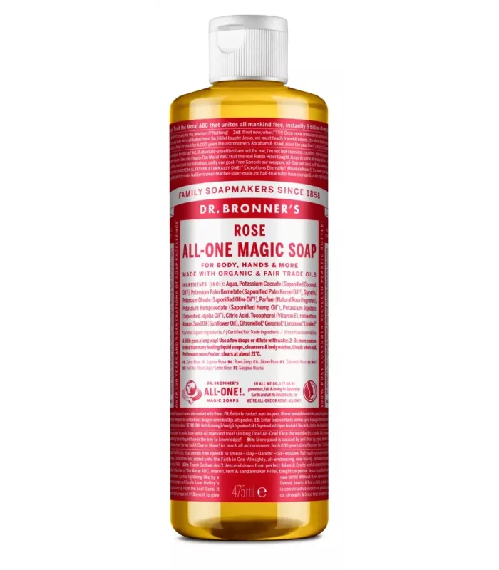 Jabón líquido de rosas Dr. Bronner's 475 ml