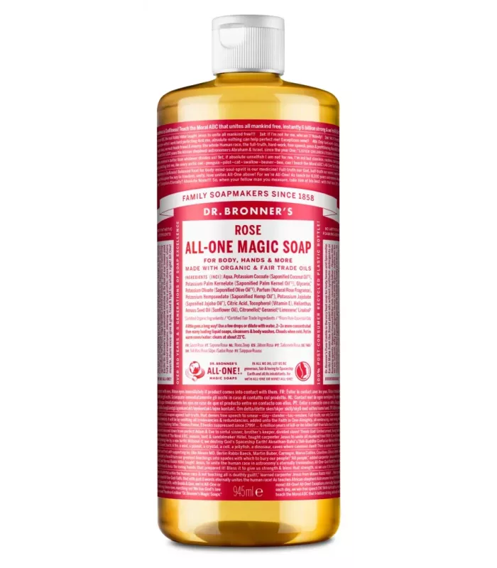 Jabón líquido de rosas Dr. Bronner's