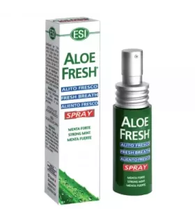 Pulverizador de aliento fresco con aloe vera y sabor a menta fuerte.