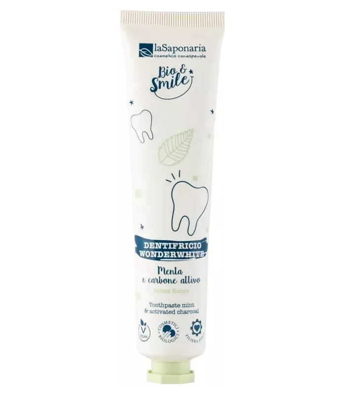 Pasta de dientes blanqueadora WonderWhite con menta y carbón activo.