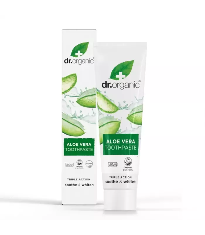 Pasta de dientes blanqueadora triple acción con aloe vera