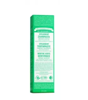 Pasta de dientes Hierbabuena de Dr. Bronner's en envase de cartón reciclado