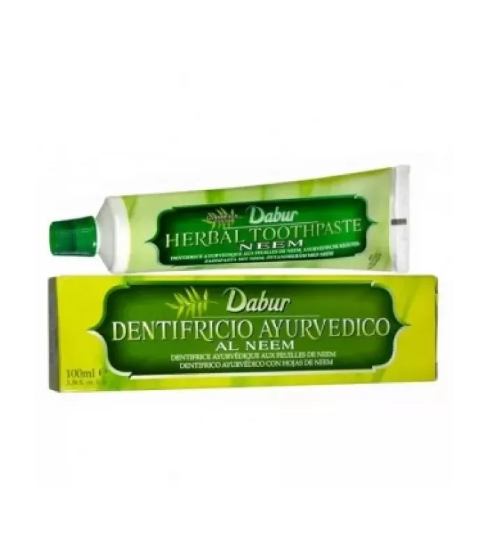 Imagen de pasta dental con extracto de Neem y hierbas ayurvédicas