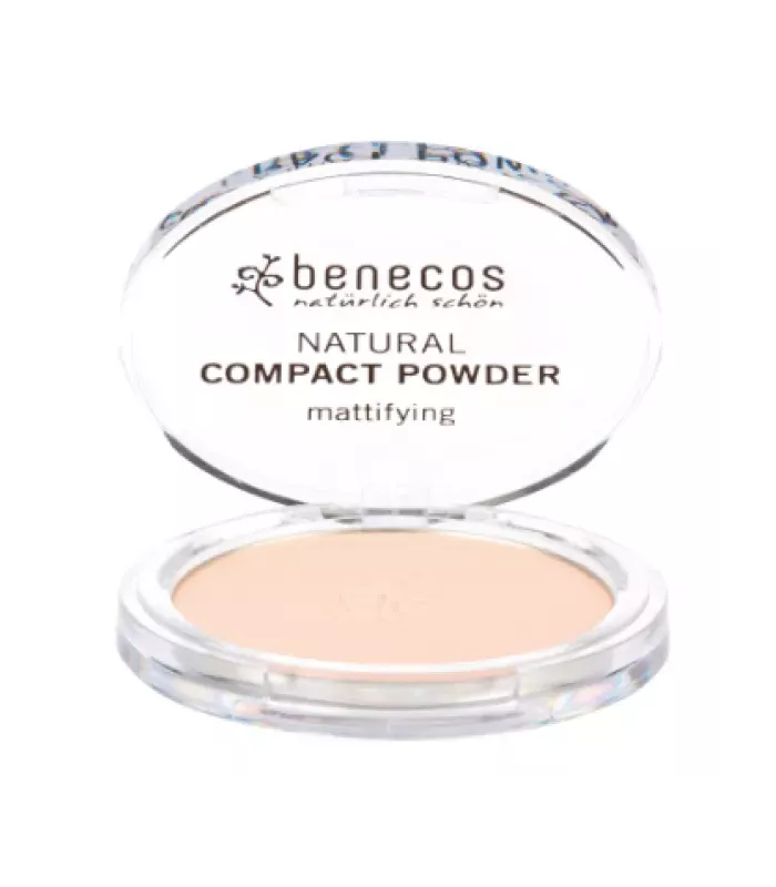 Polvos compactos ecológicos mate en color porcelana