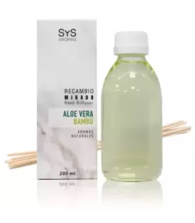 Recambio Mikado SyS 200ml aroma Aloe Vera-Bambú con varillas para ambientar tu hogar.