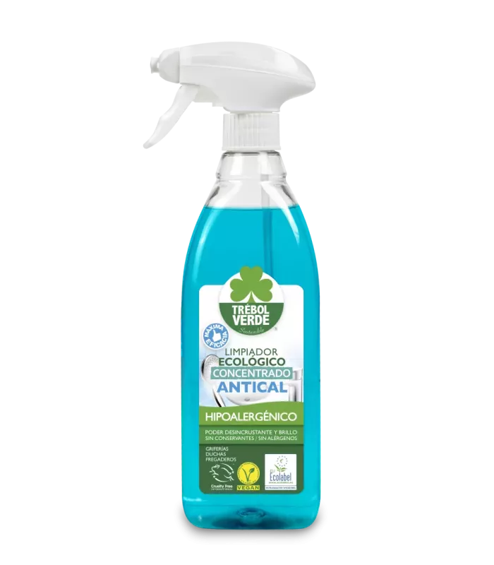 Limpiador desincrustante natural para eliminar cal de grifos y superficies.