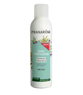 Spray purificador AROMAFORCE con aceites esenciales naturales para un aire sano.
