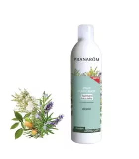 Spray purificador AROMAFORCE con aceites esenciales naturales para un aire sano.